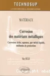 Corrosion des matériaux métalliques vignette